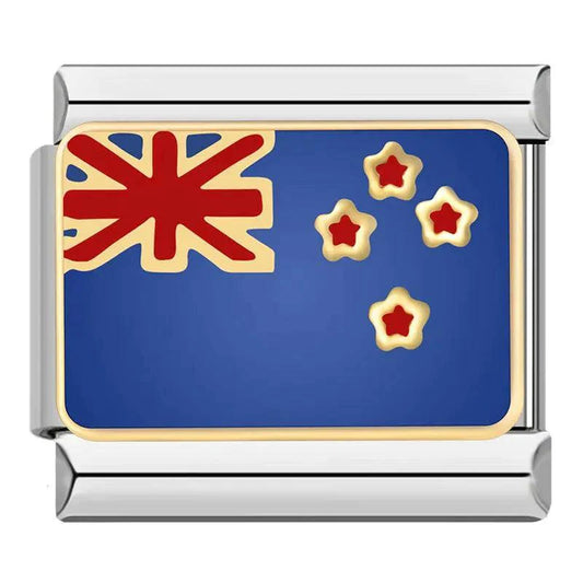 Bandera de Australia, sobre fondo plateado